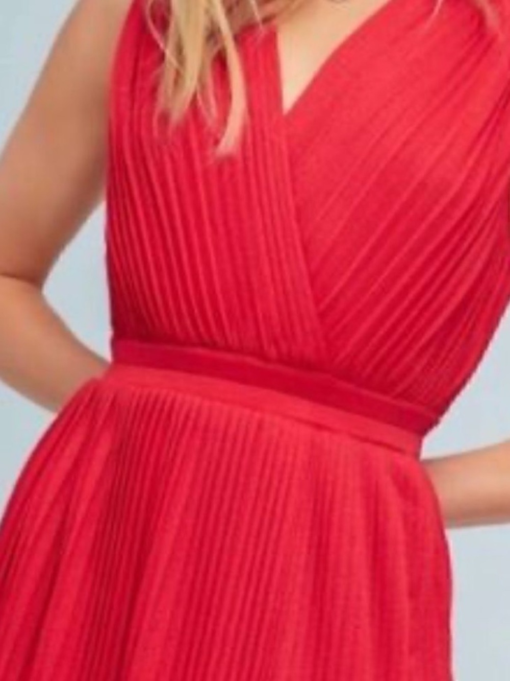Anthropologie Tracy Reese Red Pleated Maxi Dress - Picture 2 of 8